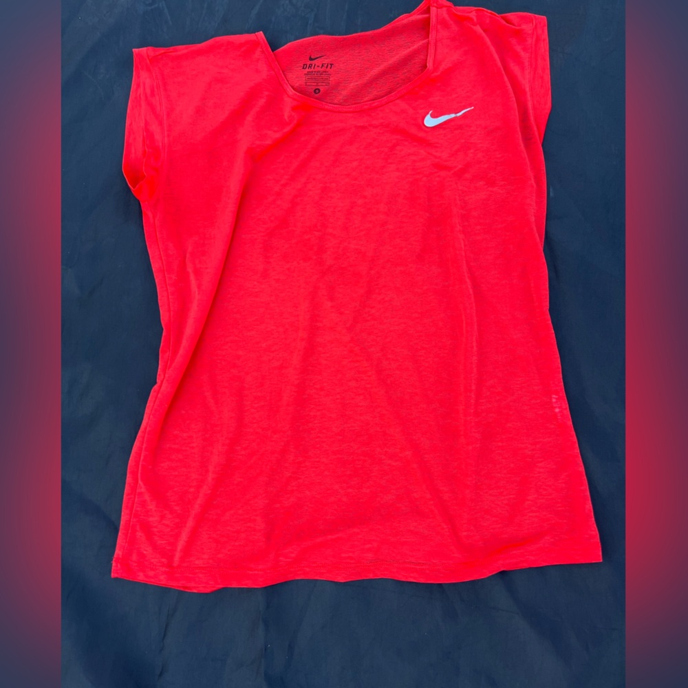 Nike Red Cap Sleeve Tee with White Logo